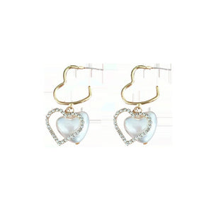 Heart Shaped Hollow Pearl Earrings