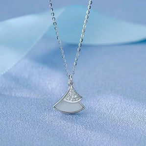 Small Skirt Pattern Pendent Silver Necklace Chain