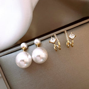 Gold Bohemian Pearl Detachable Earrings