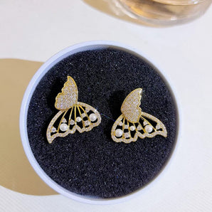 Butterfly Shaped Stone Studded Earrings