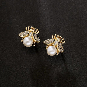 Golden Honey Bee Shaped Chunky Earrings