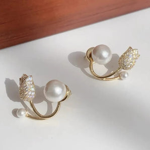 New Style Tulip Pearl Earrings