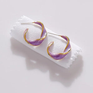 Lavender Minimal Abstract Earrings