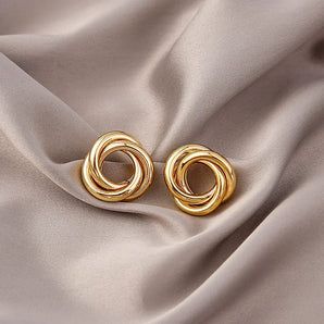 Simple Small Geometrical Golden Earrings