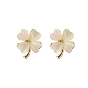 Cute Opal Four Leaf Clover Earrings