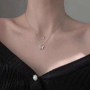 Silver Butterfly Pendent Necklace