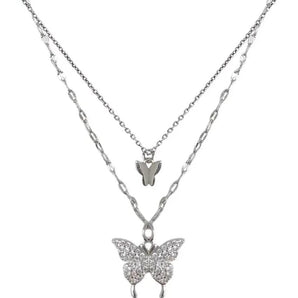 Silver Butterfly Pendent Necklace